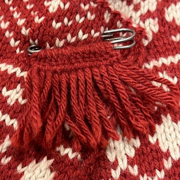 Cabi Nordic Fair Isle Shrug Cardigan, Red Ivory, L - Picture 6 of 11